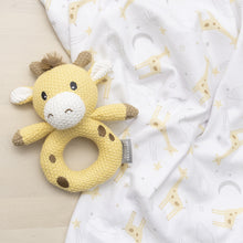 Load image into Gallery viewer, Living Textiles Jersey Swaddle & Rattle Gift Set