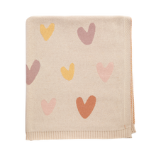 Load image into Gallery viewer, Living Textiles Jacquard Baby Blanket - Bohemian Bliss Hearts
