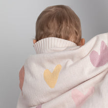 Load image into Gallery viewer, Living Textiles Jacquard Baby Blanket - Bohemian Bliss Hearts