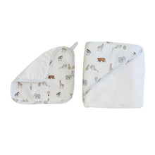 Load image into Gallery viewer, Cuddle Bug & Co Hooded Towel & Washcloth Set