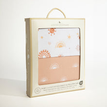 Load image into Gallery viewer, Living Textiles Jersey Port-a-Cot Fitted Sheet & Pillowcase
