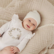 Load image into Gallery viewer, Aster & Oak White Pointelle Knit Beanie