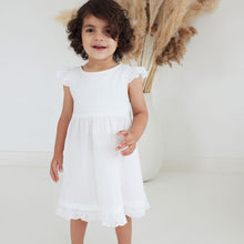 Load image into Gallery viewer, Aster & Oak White Muslin Flutter Dress