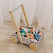 Load image into Gallery viewer, Bubble Wooden Baby Push Cart & Walker with Blocks