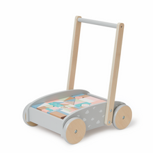 Load image into Gallery viewer, Bubble Wooden Baby Push Cart & Walker with Blocks