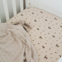 Load image into Gallery viewer, Over the Dandelions Muslin Fitted Cot Sheet
