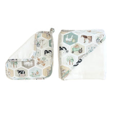 Load image into Gallery viewer, Cuddle Bug & Co Hooded Towel & Washcloth Set
