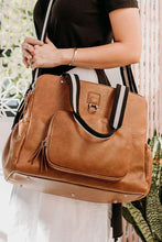 Load image into Gallery viewer, OiOi Triple Tote Nappy Bag - Tan Vegan Leather