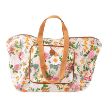 Load image into Gallery viewer, OiOi Foldable Zip Tote - Garden Party