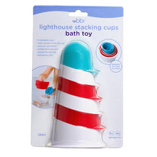 Load image into Gallery viewer, Ubbi Lighthouse Stacking Cups Bath Toy see