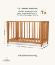 Load image into Gallery viewer, Lyra Convertible Cot Beechwood