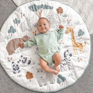 Lolli Living Day at the Zoo Round Playmat with Milestone Cards