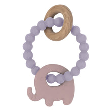 Load image into Gallery viewer, Playground Silicone Elephant Teether (Wooden Ring)