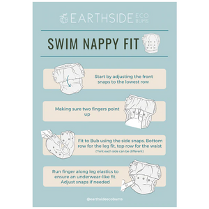 Earthside Eco Bums 'Nangari- To Sleep' OSFM Reusable Swim Nappy