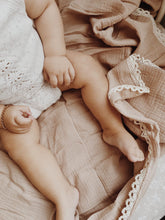 Load image into Gallery viewer, Mini & Me Lace Trim Cotton Swaddle