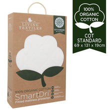 Load image into Gallery viewer, Living Textiles Organic Smart-Dri Fitted Mattress Protector