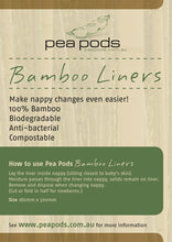 Load image into Gallery viewer, Pea pods 100% Bamboo Nappy Liners