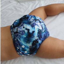 Load image into Gallery viewer, Earthside Eco Bum &#39;Western Waters&#39; OSFM Side Snapping Cloth Nappy
