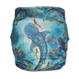 Earthside Eco Bums 'Ningaloo Dreaming' OSFM Side Snapping Cloth Nappy