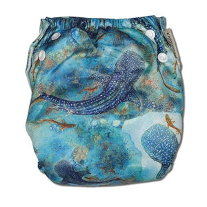 Earthside Eco Bums 'Ningaloo Dreaming' OSFM Side Snapping Cloth Nappy