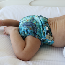 Load image into Gallery viewer, Earthside Eco Bums &#39;Ningaloo Dreaming&#39; OSFM Side Snapping Cloth Nappy
