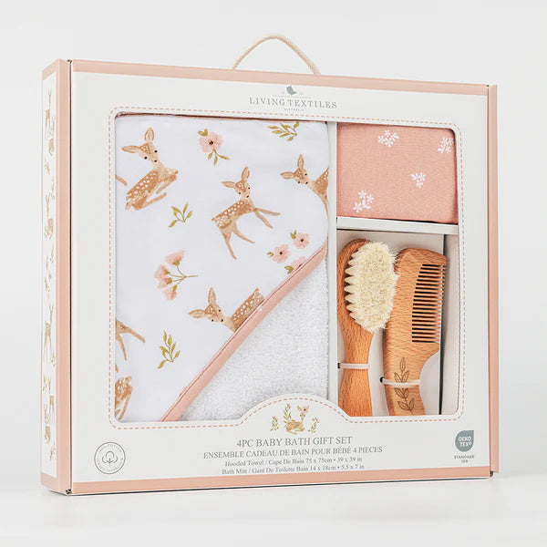 Living Textiles 4pc Baby Bath Gift Set