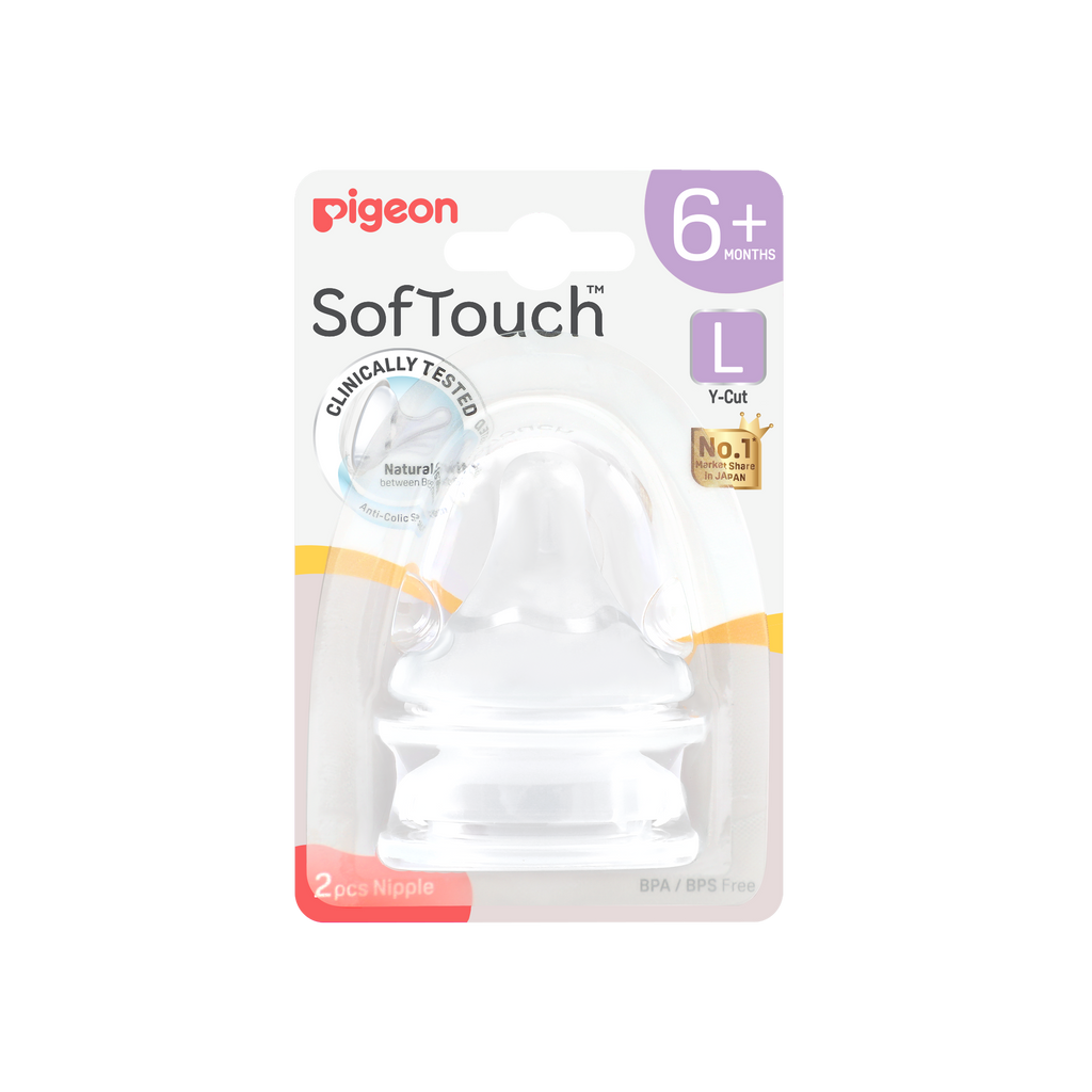 Pigeon SoftTouch Teat, 2 pack - Wide Neck