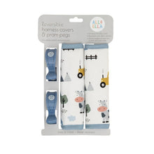 Load image into Gallery viewer, All4Ella Reversible Harness Covers &amp; Pram Pegs
