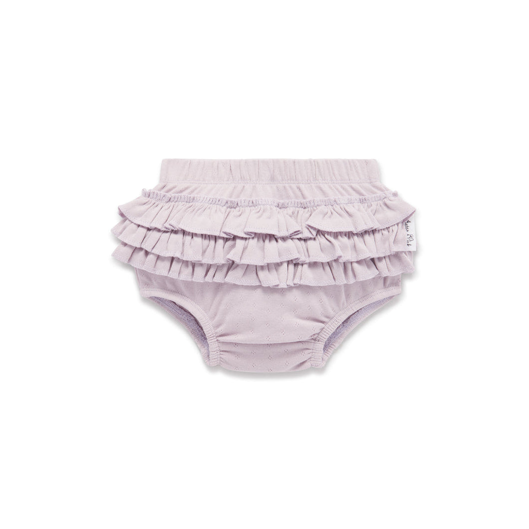 Aster & Oak Iris Pointelle Ruffle Bloomers - Lavender