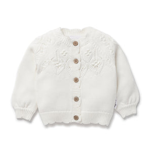 Aster & Oak Ivory White Knit Cardigan