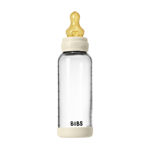 BIBS Baby Bottle Complete Set GLASS - Ivory