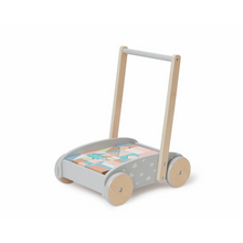 Load image into Gallery viewer, Bubble Wooden Baby Push Cart &amp; Walker with Blocks
