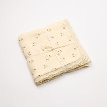 Load image into Gallery viewer, Over the Dandelions Organic Muslin Blanket - Daisy with Lace
