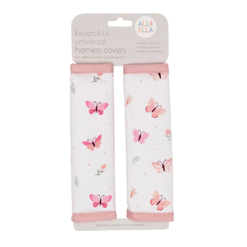 All4Ella Reversible Harness Covers - Sweet Butterfly