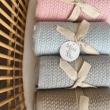 Load image into Gallery viewer, Mini &amp; Me Herringbone Blanket - Sky Blue Melange
