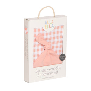 All4Ella Jersey Swaddle & Beanie Set