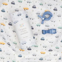 Load image into Gallery viewer, All4Ella Organic Cotton Muslin Swaddle &amp; Pram Peg x 2 Gift Set
