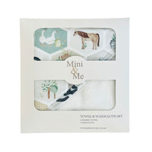 Load image into Gallery viewer, Cuddle Bug &amp; Co Hooded Towel &amp; Washcloth Set
