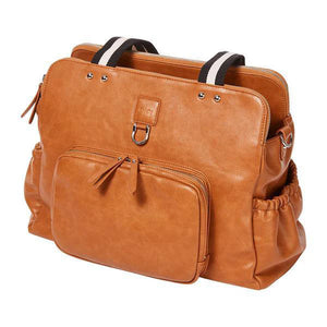 OiOi Triple Tote Nappy Bag - Tan Vegan Leather