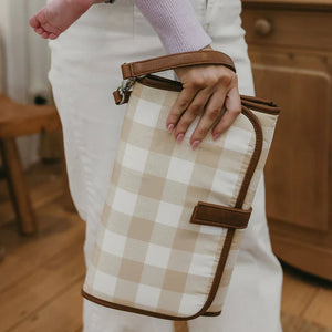 OiOi Change Mat Clutch - Beige Gingham