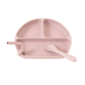 All4Ella Silicone Plate with Straw & Spoon