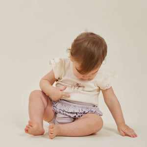 Aster & Oak Iris Pointelle Ruffle Bloomers - Lavender