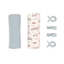 Load image into Gallery viewer, All4Ella Organic Cotton Muslin Swaddle x 2 &amp; Pram Pegs x 4 Gift Set
