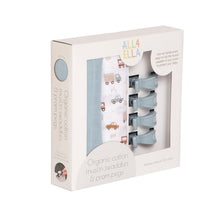 Load image into Gallery viewer, All4Ella Organic Cotton Muslin Swaddle x 2 &amp; Pram Pegs x 4 Gift Set
