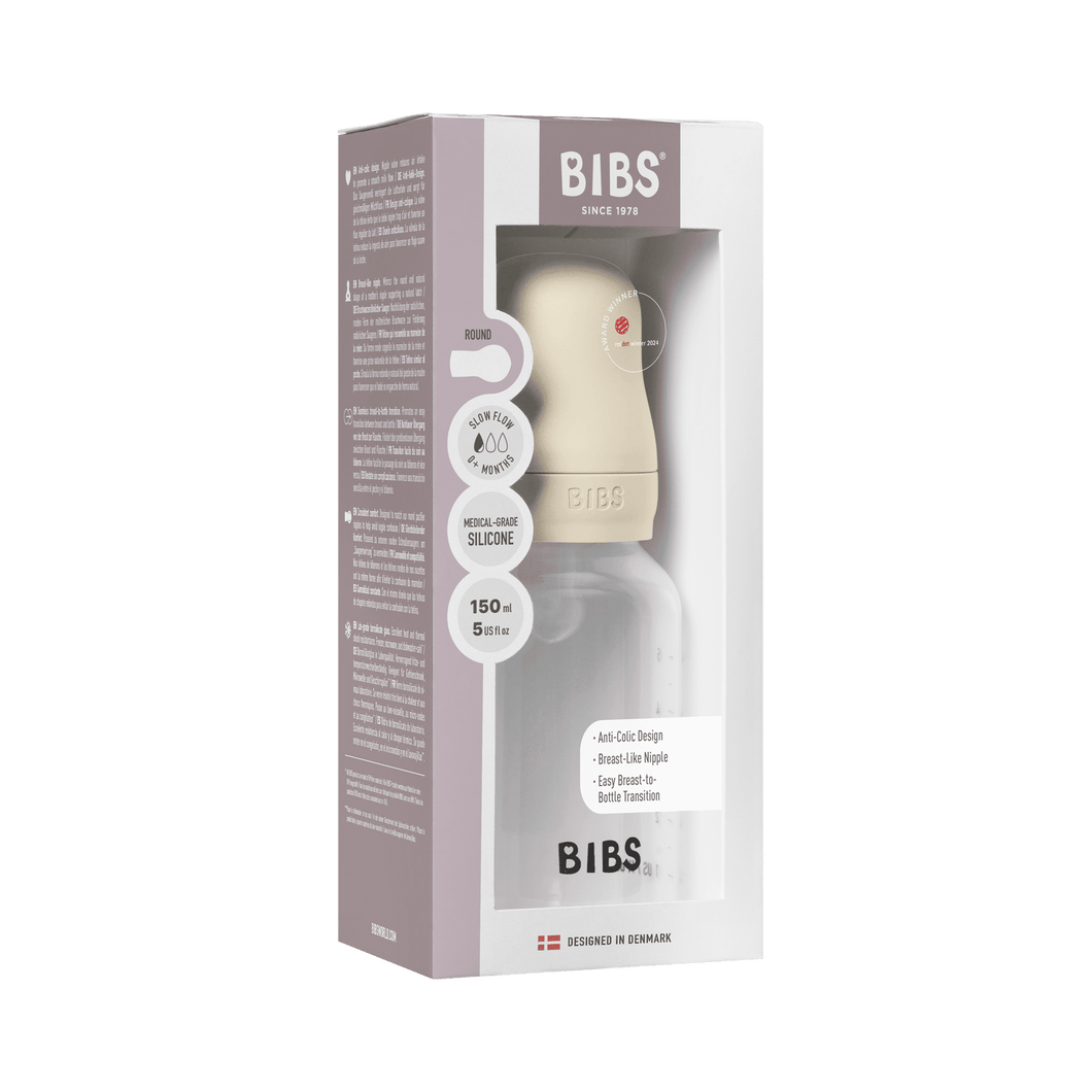 BIBS Baby Bottle Complete Set Silicone - Ivory