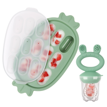 Load image into Gallery viewer, Haakaa Fresh Food Feeder &amp; Silicone Pineapple Nibble Tray Set (Pea Green)
