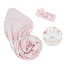 Load image into Gallery viewer, Living Textiles Hello World Gift Set - Pink Gingham
