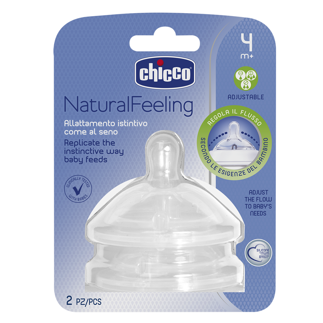 Chicco Natural Feeling Silicone Teat 2pk