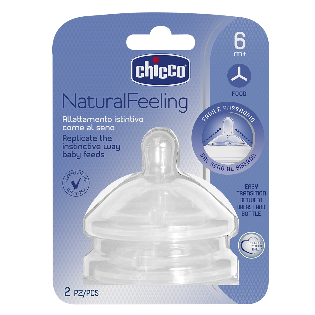 Chicco Natural Feeling Silicone Teat 2pk