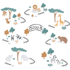 Lolli Living Day at the Zoo Removable Wall Decals